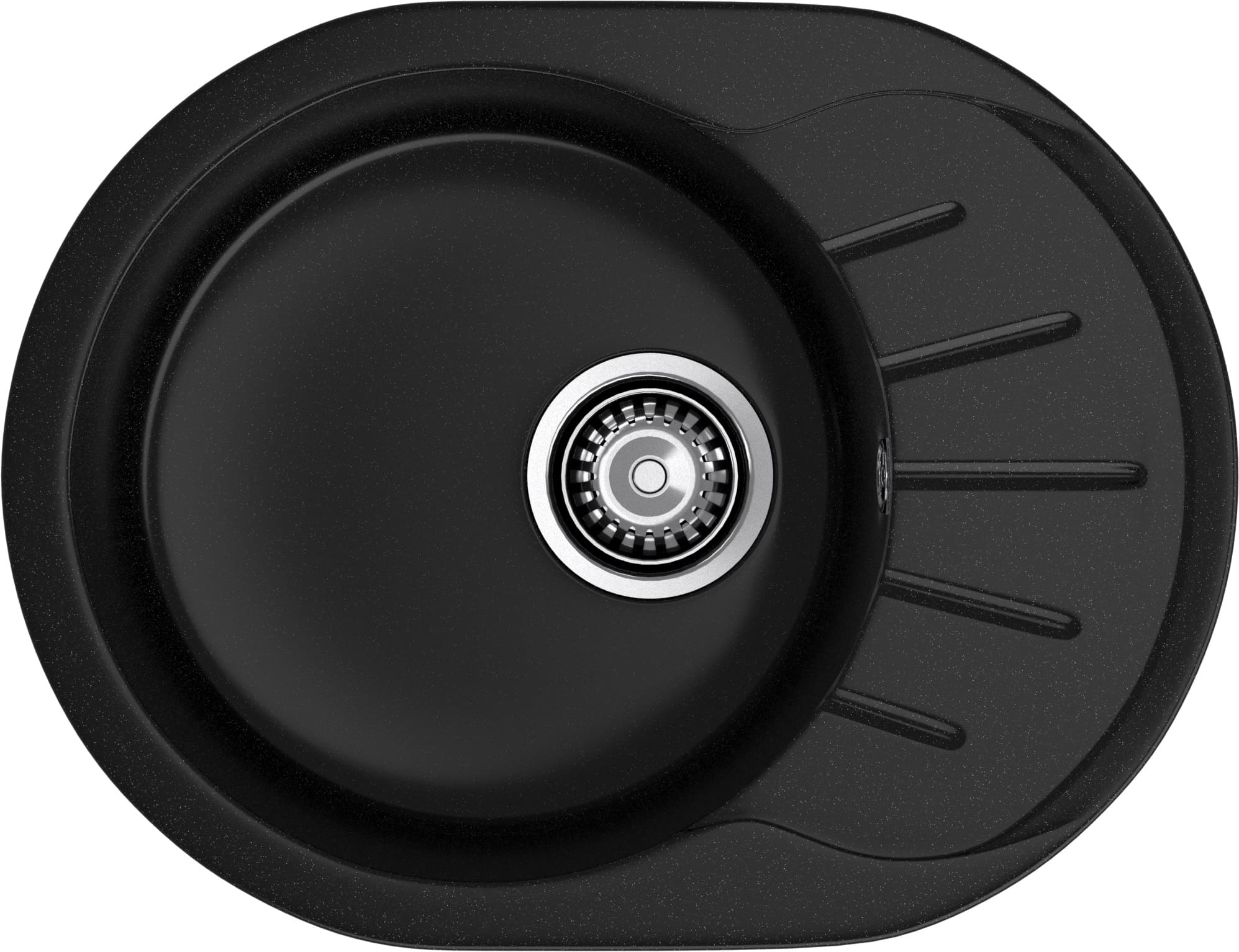 GRANFEST Мойка композит RONDO GF-R--580L  чаша с крылом 579*445мм  черный арт.GF- GRANFEST Мойка композит RONDO GF-R--580L  чаша с крылом 579*445мм  черный арт.GF-