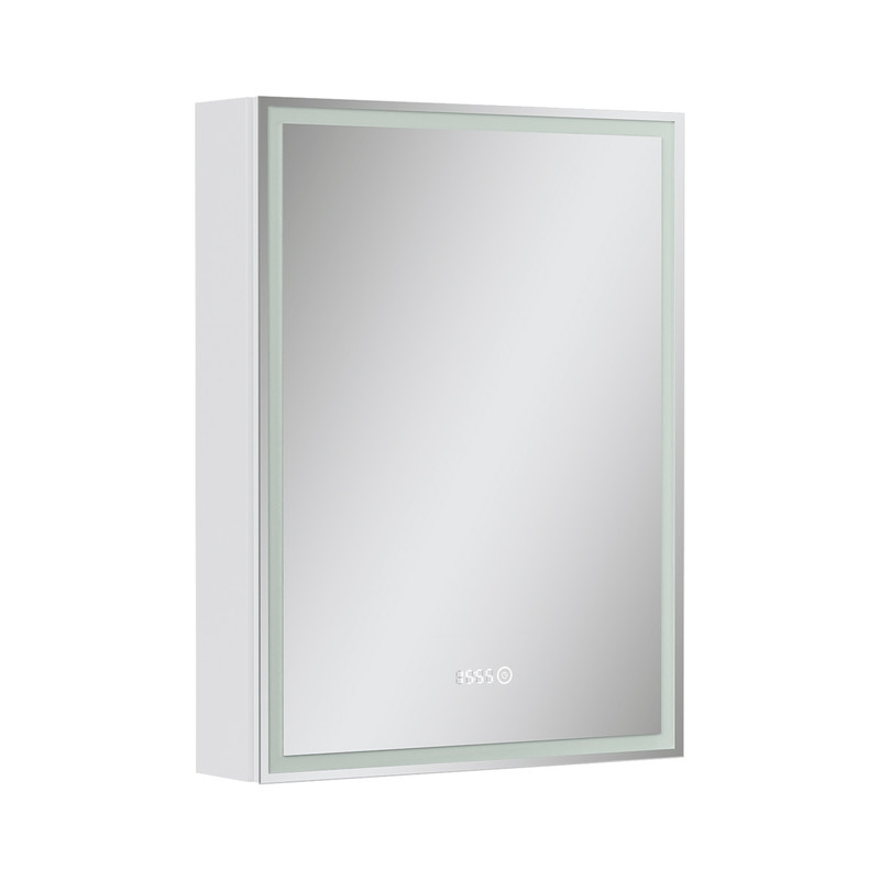 Зеркальный шкаф EQUIL Corner LED 60 с часами правый белый