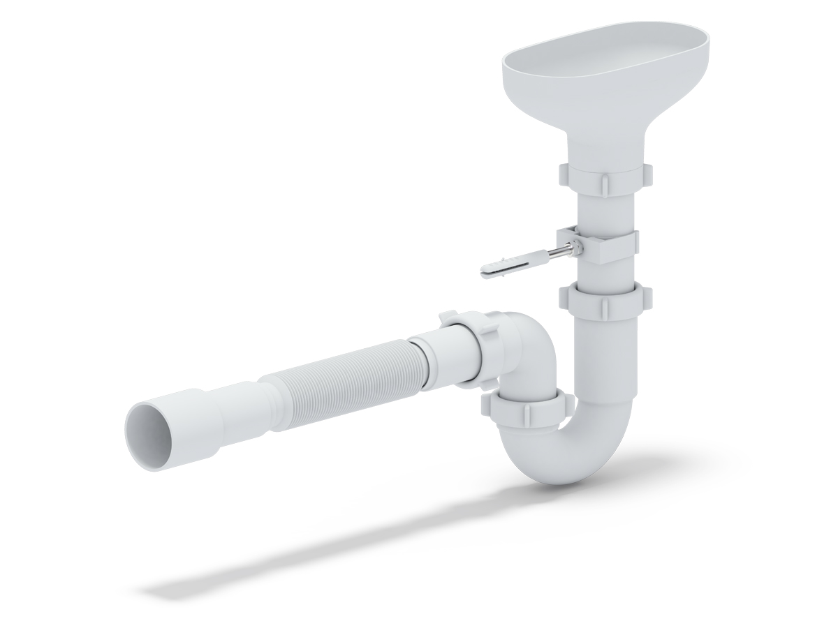 ANI Сифон 1 1/2*40 прямоточный с разрывом струи и гибкой трубой 40*40/50 