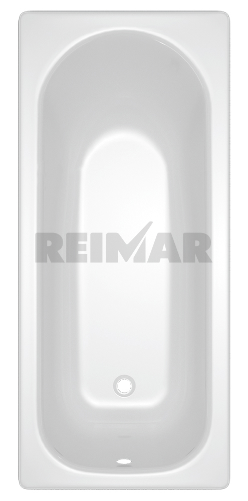 REIMAR Ванна стальная 160x75x40 cм. с опорной подставкой, без ранта, белая орхидея, форма Аула, ВИЗ