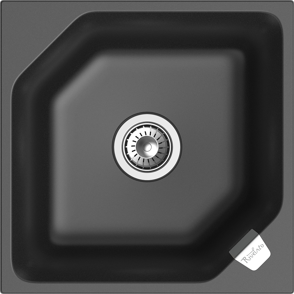 RIVELATO Мойка LOCUS 50  1-чаш 500*500 antracite арт. RIVELATO Мойка LOCUS 50  1-чаш 500*500 antracite арт.