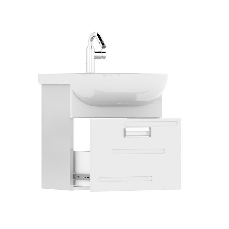 Тумба Joli 50, подвесная, 1 ящ., белая (под раковину Ладога 50), VOLNA