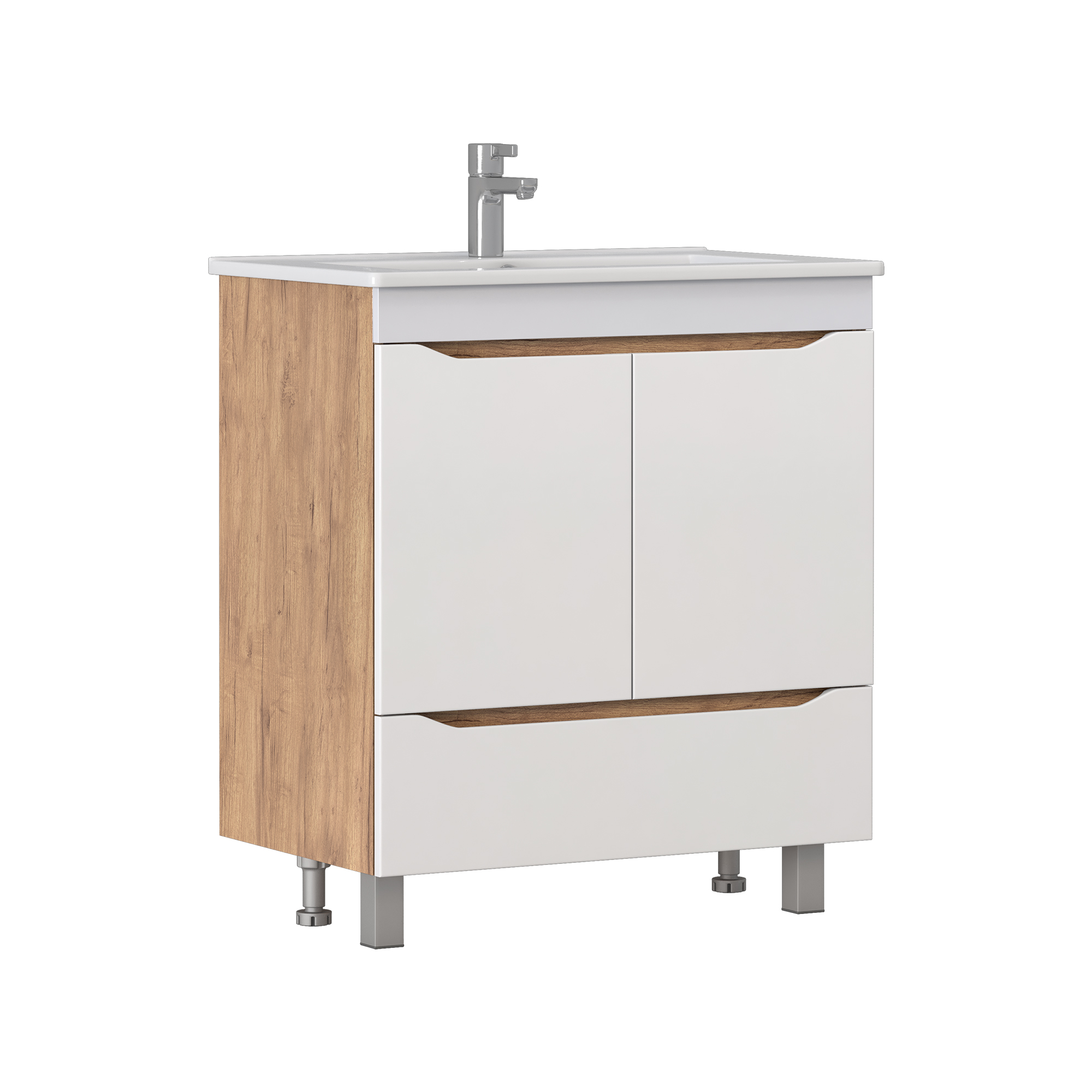 Тумба под раковину VIGO Grani 75 напольная дуб золотой (tn.GRI.OSK.75.2D.1Y дуб золотой)