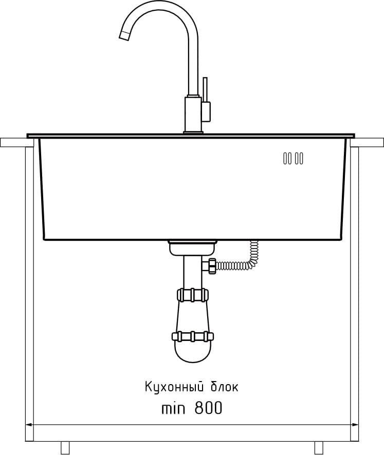 GranFest METAL (6045) Мойка нерж.1 чаша 600*450*215 мм  GranFest METAL (6045) Мойка нерж.1 чаша 600*450*215 мм