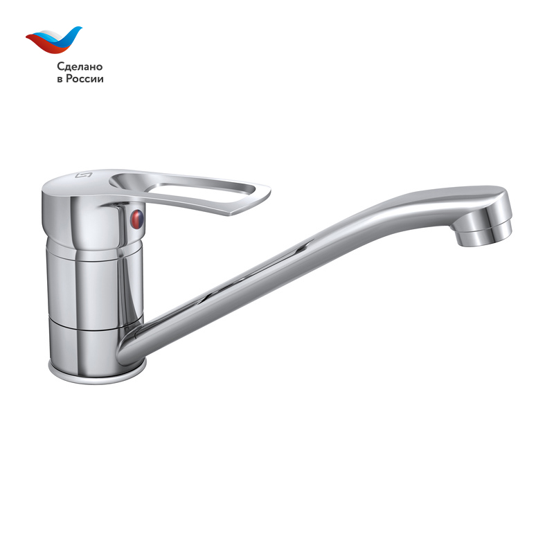 ПРОРАБ Смеситель для мойки с длинным изливом (б/з подвод.), одноручный, СЛАВЕН, Ц21