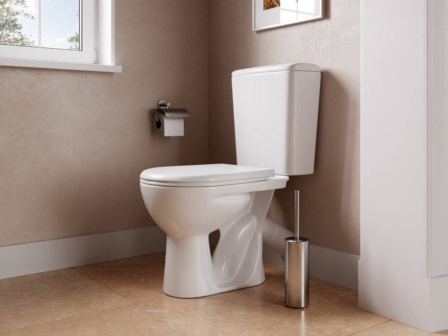 Унитаз-компакт "Орион" косой выпуск, с кнопочной арматурой и сиденьем SANTERI