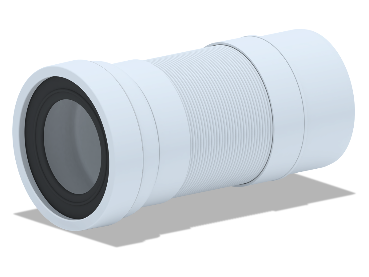 Удлинитель гибкий для унитаза АНИ Пласт K721R выпуск 110 мм 310-840 мм