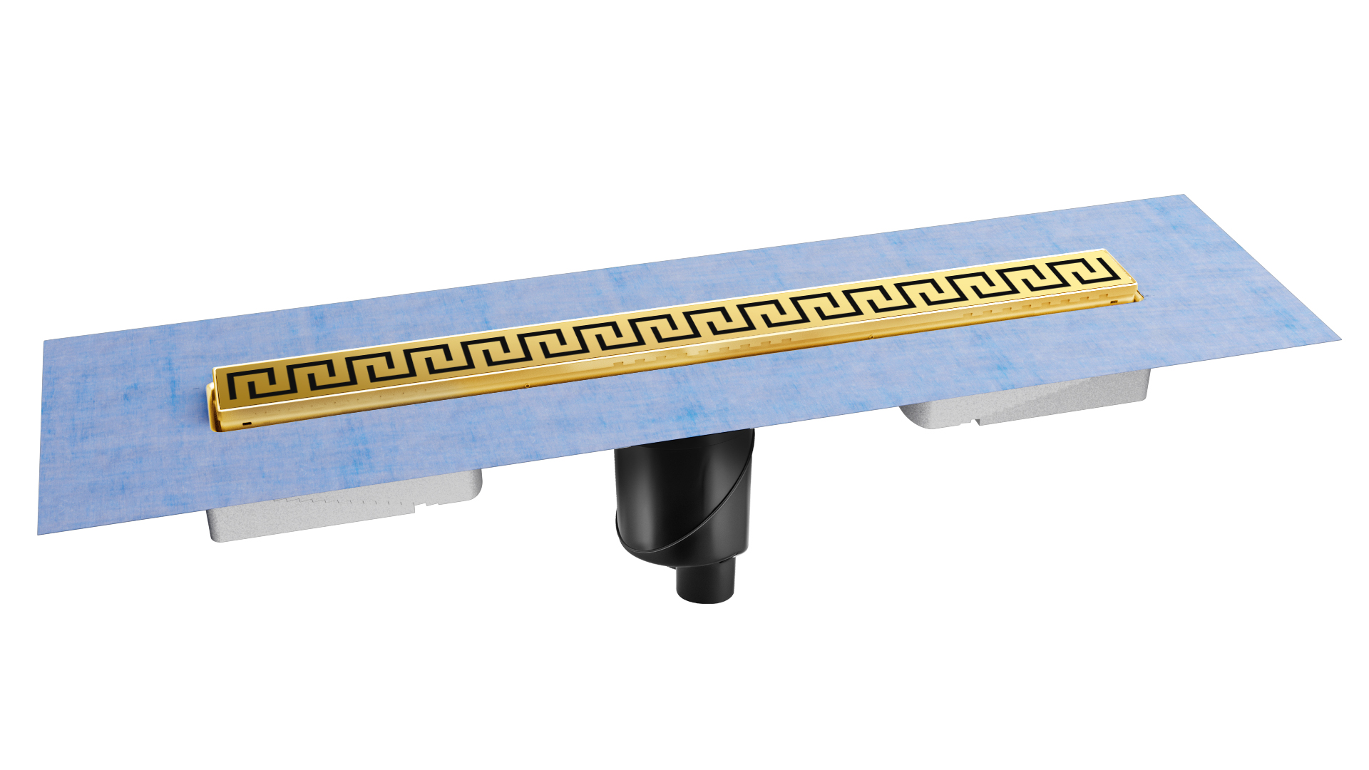 Желоб водосток В1 ANTIK 600, золото глянец, S-сифон D50/105 H50 вертикальный, BERGES