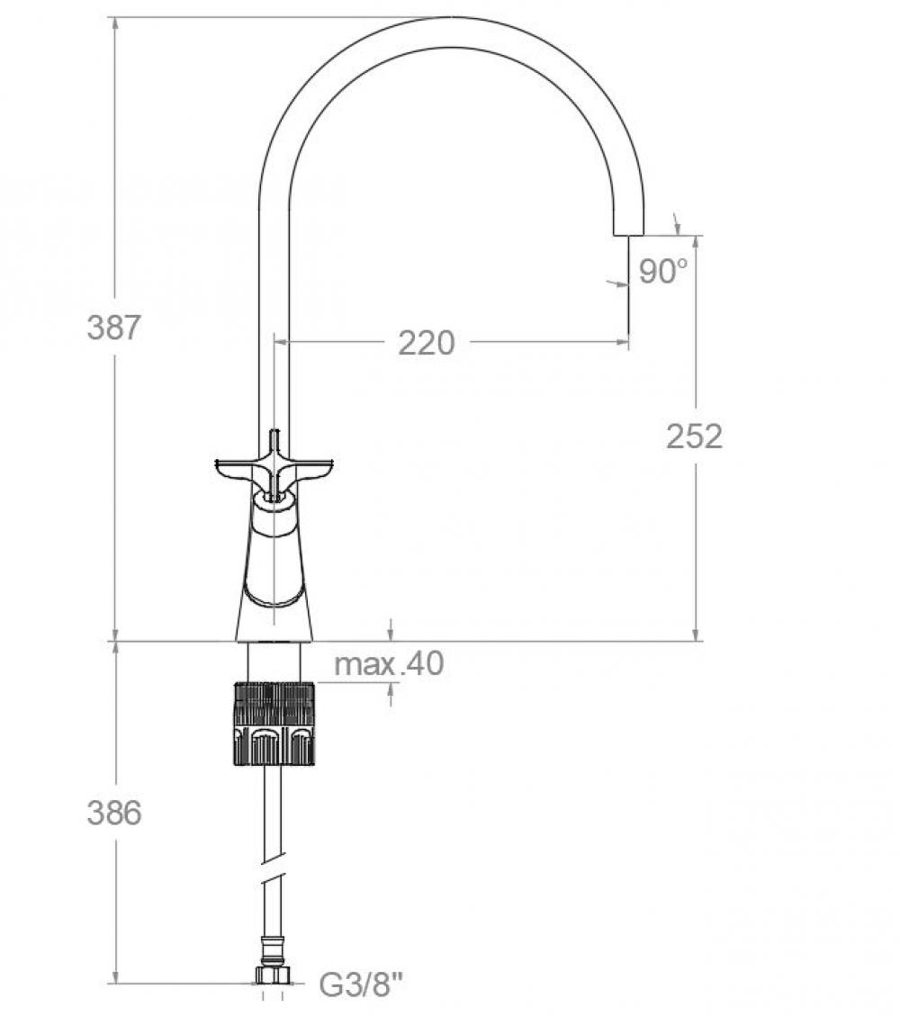 Смеситель для кухни ADAGIO 910601NM чёрный
