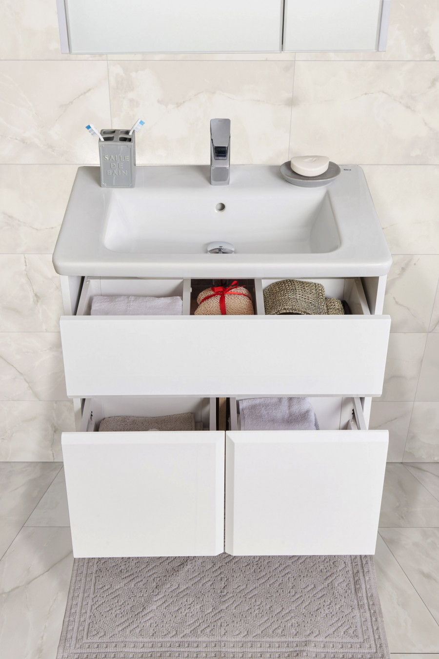 UP Тумба под раковину GAP 60, белый глянец, ROCA