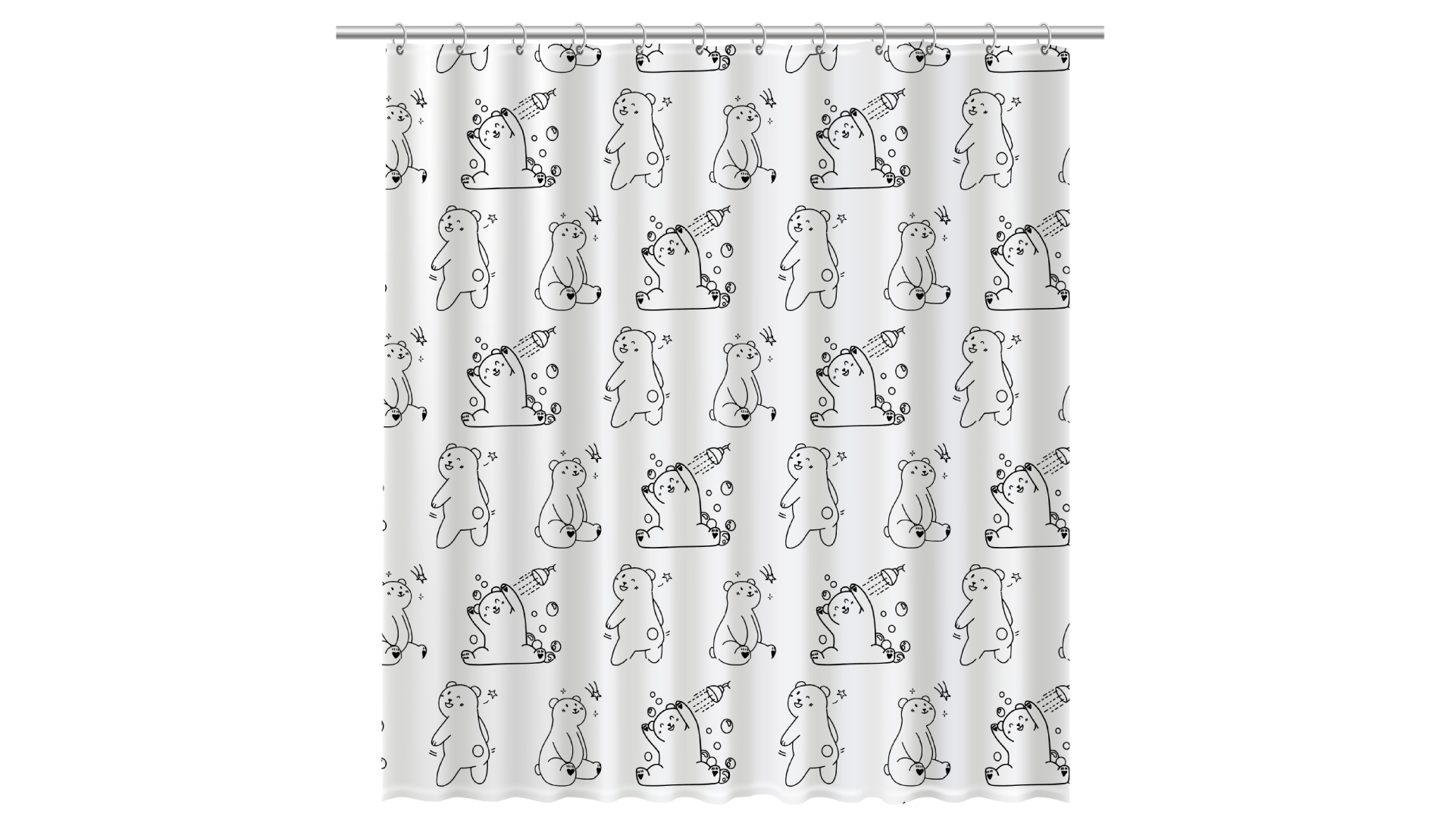 Шторка для ванной Fixsen Teddy Wash FX-1505, без колец Шторка для ванной Fixsen Teddy Wash FX-1505, без колец