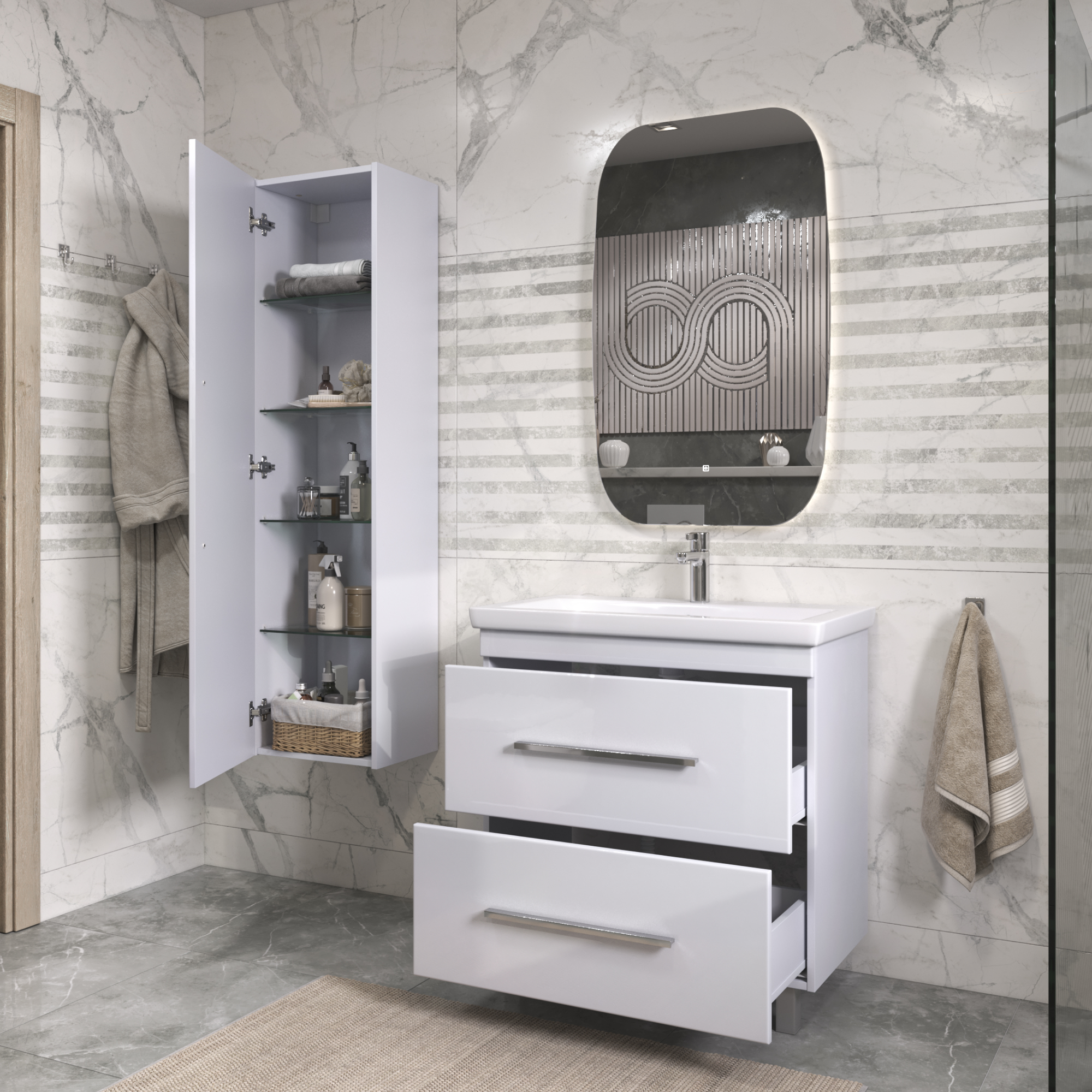 Шкаф-пенал VIGO Land 40 подвесной белый (022) Шкаф-пенал VIGO Land 40 подвесной белый (022)