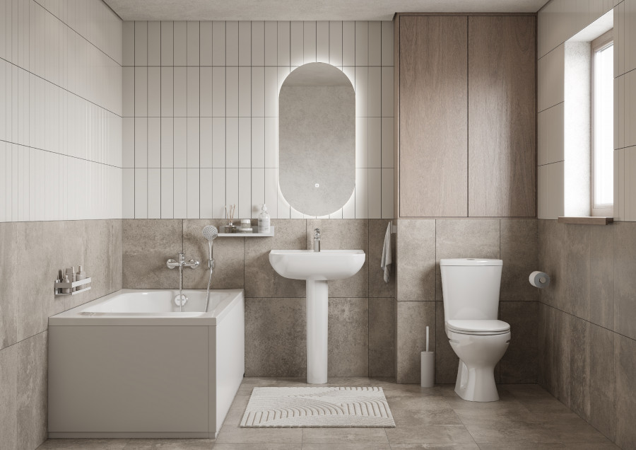 Унитаз-компакт "Ультра" косой выпуск, с кнопочной арматурой и сиденьем  SANTERI