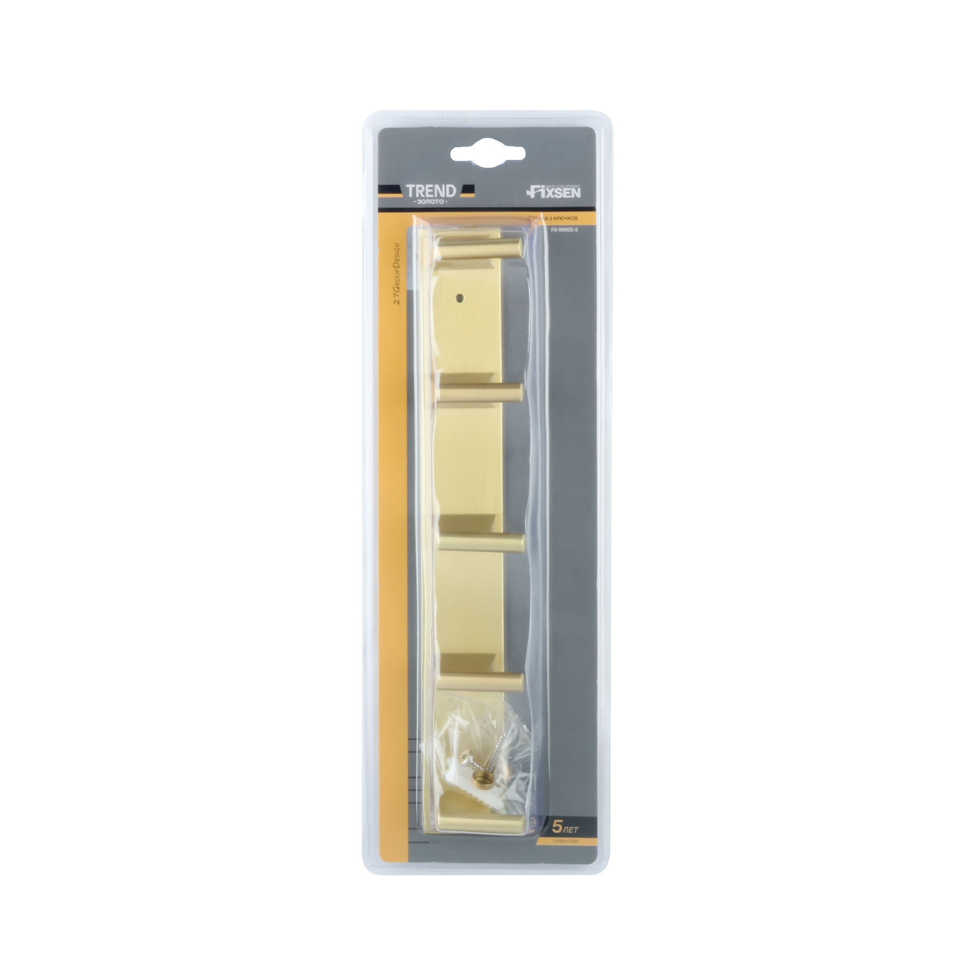 Планка 5 крючков FIXSEN Trend Gold  FX-99005-5) Планка 5 крючков FIXSEN Trend Gold  FX-99005-5)