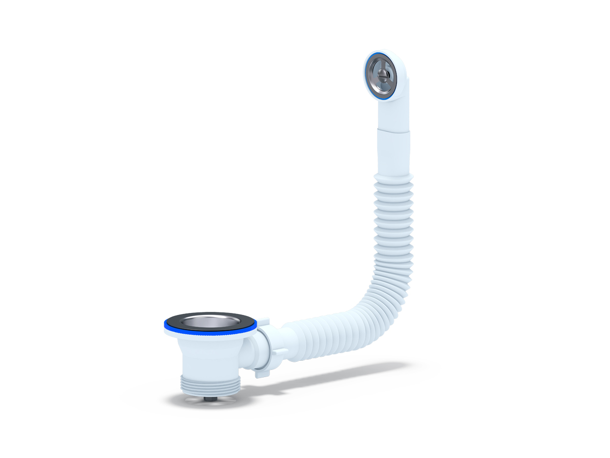 Перелив гибкий Ани д/умыв. 1 1/2" скруглым вертикальным корпусом, ANI PLAST