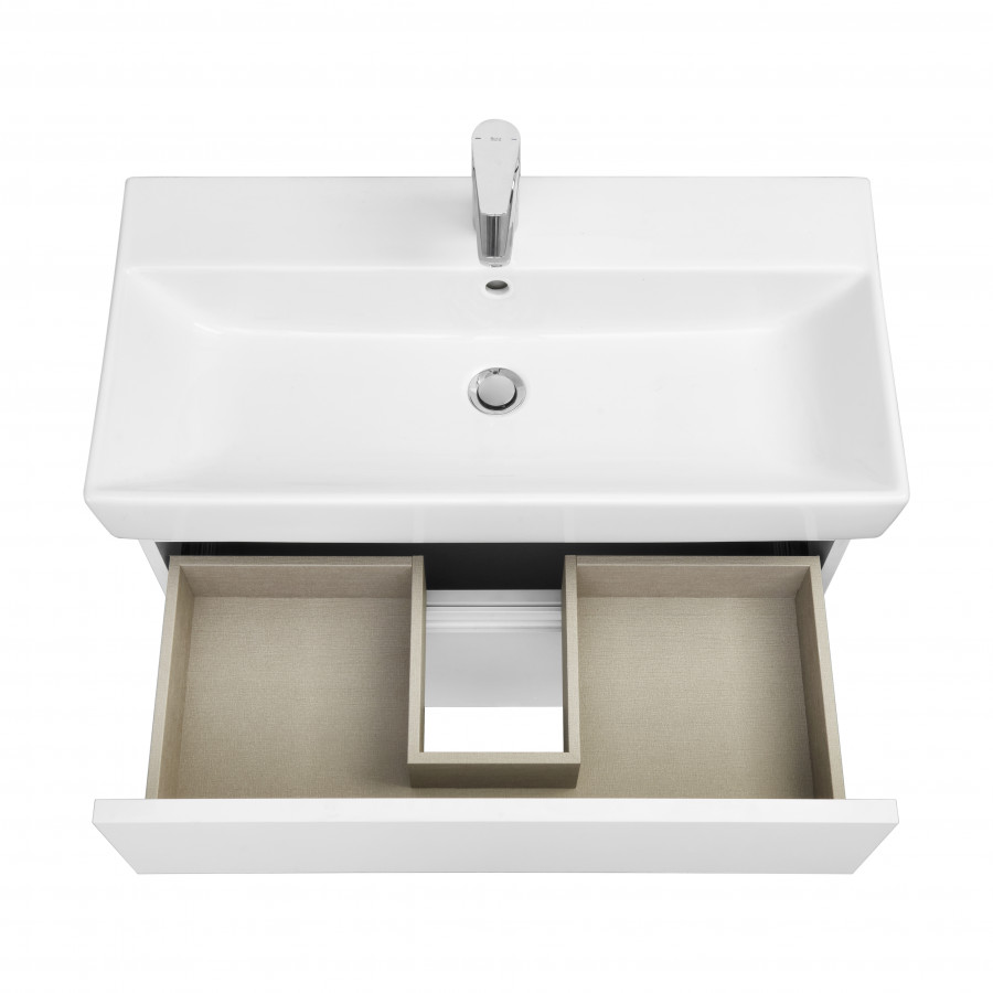 OLETA Тумба под раковину Oleta 80, 2 ящ., белый глянец