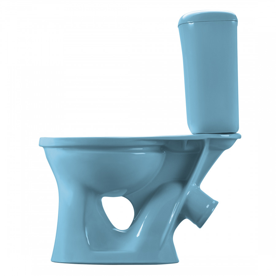 Унитаз-компакт Виктория косой выпуск, н/п., кноп. арматурой и сиденьем полипропилен, голубой SANTERI Унитаз-компакт Виктория косой выпуск, н/п., кноп. арматурой и сиденьем полипропилен, голубой SANTERI