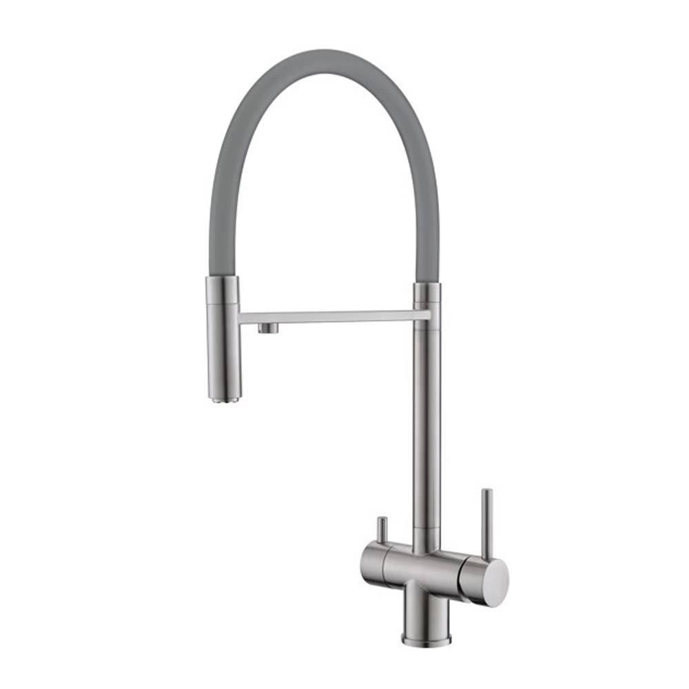 Смеситель для кухни с гибким изливом (серый)  под фильтр из нержавеющей стали EKO, EKO05-161