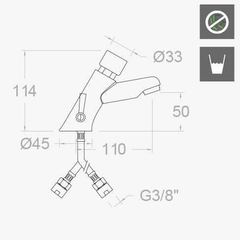 Смеситель нажимной порционный SOLESTOP 7290