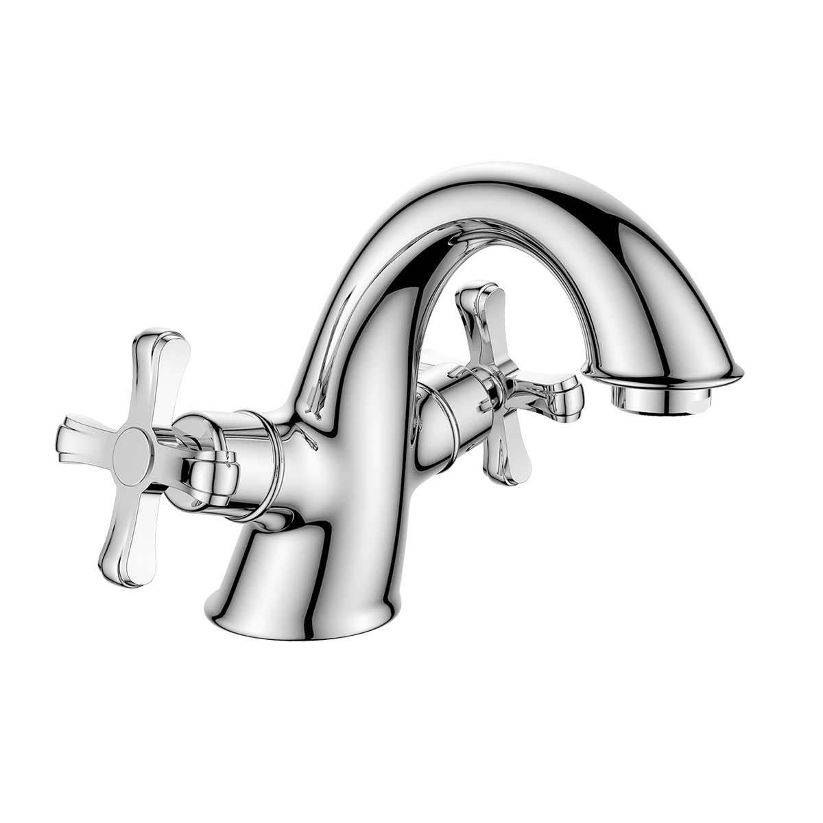 DR52 Смеситель для раковины, пов.излив 129мм, р/ДВ, хром, DR, DR52011