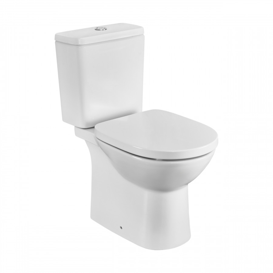 DEBBA ROUND Чаша унитаза напольного c безободковым смывом, двойной выпуск, белая. ROCA