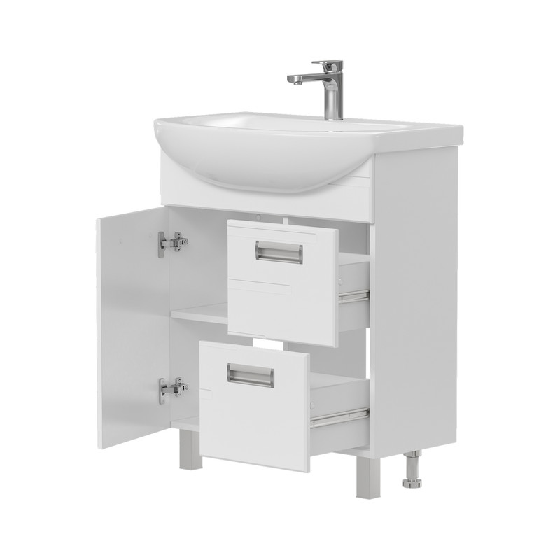 Тумба Joli 70, напольная, 1 дв., 2 ящ., белая (под раковину Балтика 70), VOLNA