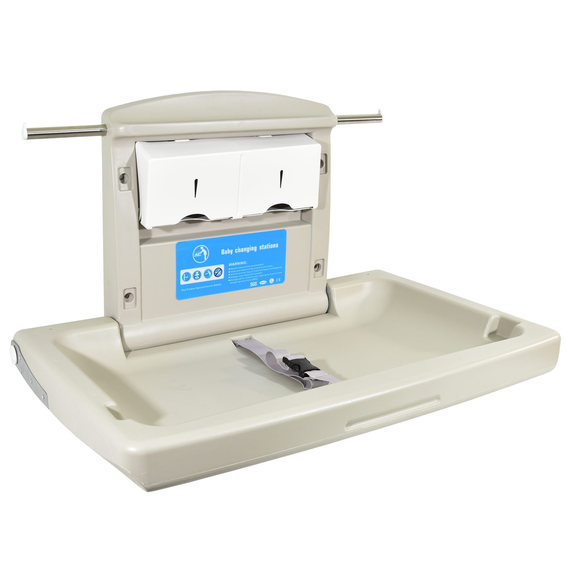 Стол пеленальный для общественных мест складной горизонтальный Puff-8001, 88х12х60 см