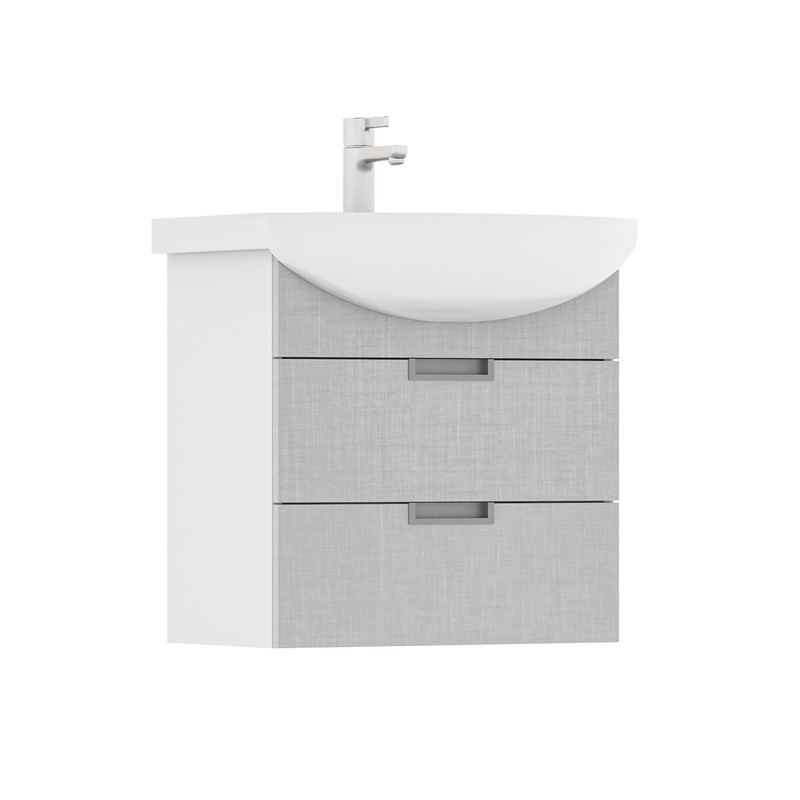 Тумба Vario 60, подвесная, 2 ящ., софт/белый (под раковину Балтика 60), VOLNA