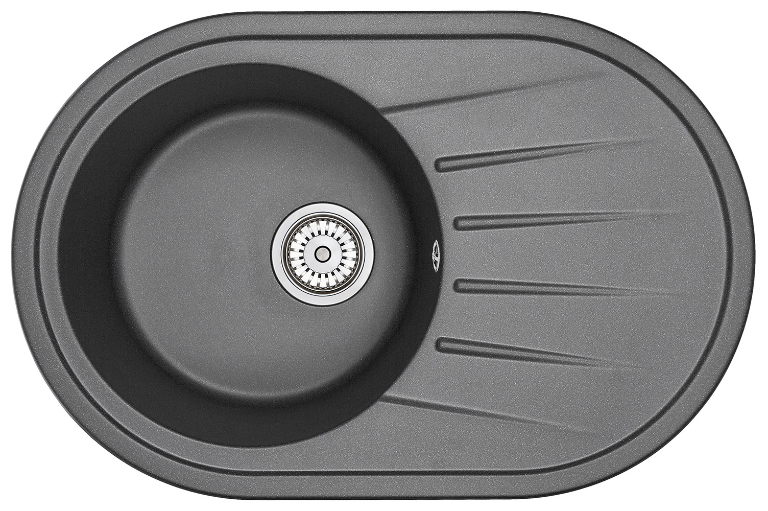 Кухонная мойка GRANULA (7601, ЧЕРНЫЙ)