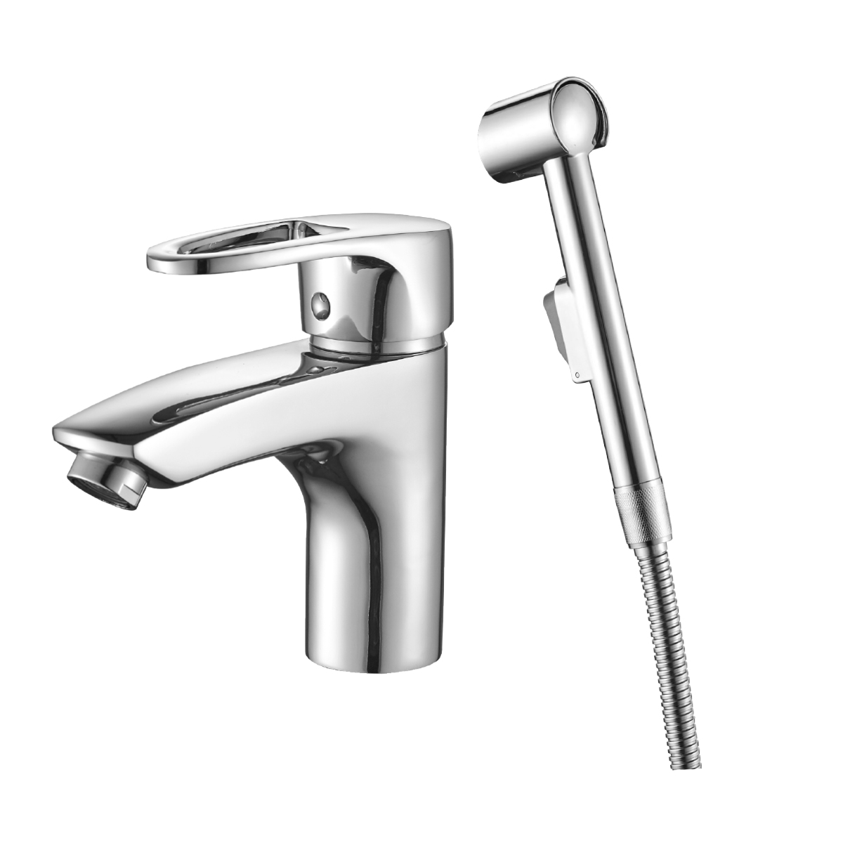 DR70 Смеситель для раковины и биде, монолит.излив 121мм, р/ОД, хром, DR, DR70015