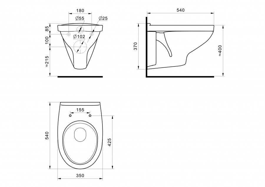 БОРЕАЛЬ Унитаз подвесной, сиденье дюропласт, САНТЕК БОРЕАЛЬ Унитаз подвесной, сиденье дюропласт, САНТЕК