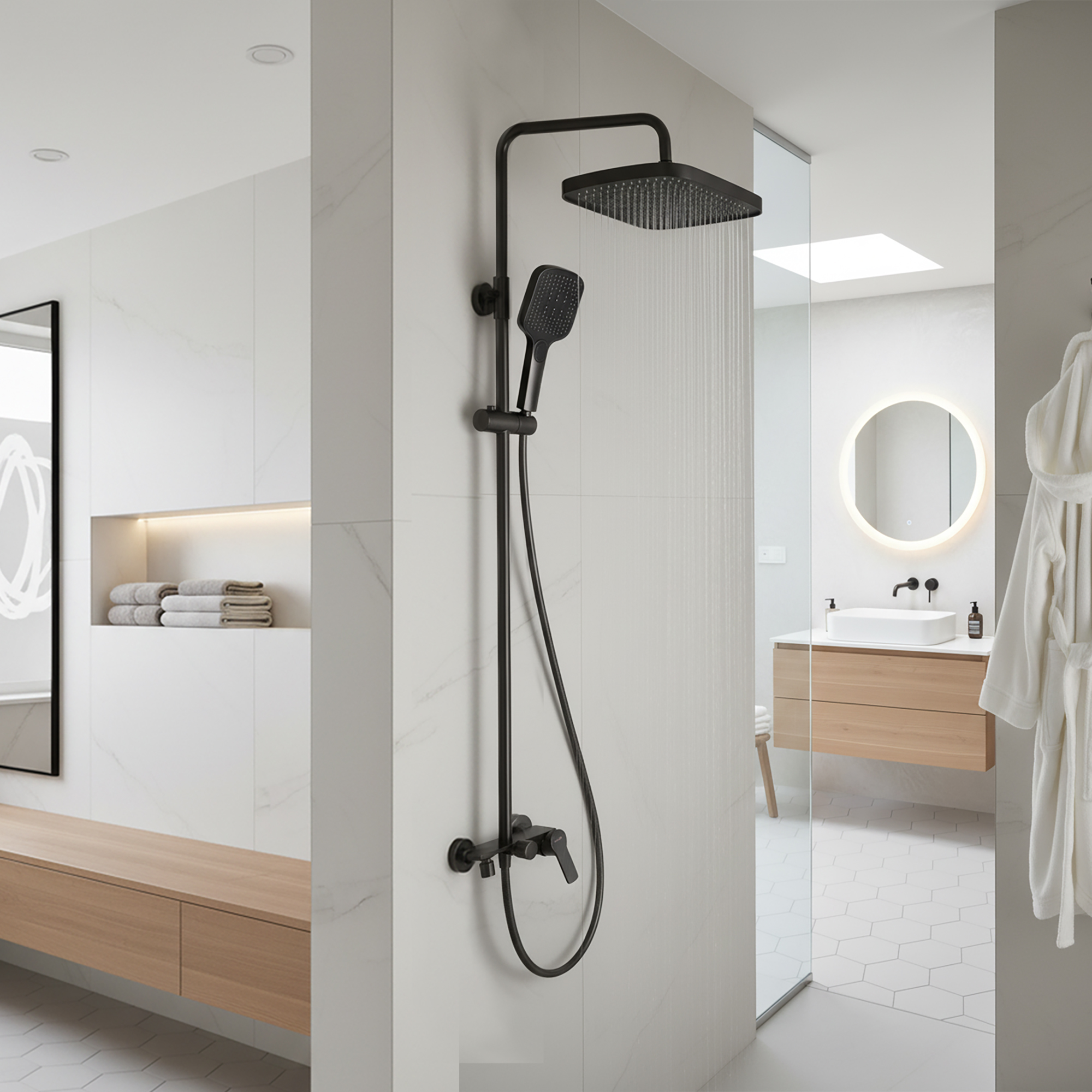 Душевая система TOKITO RAIN вороненая сталь (TOK-RAI-1022GM)