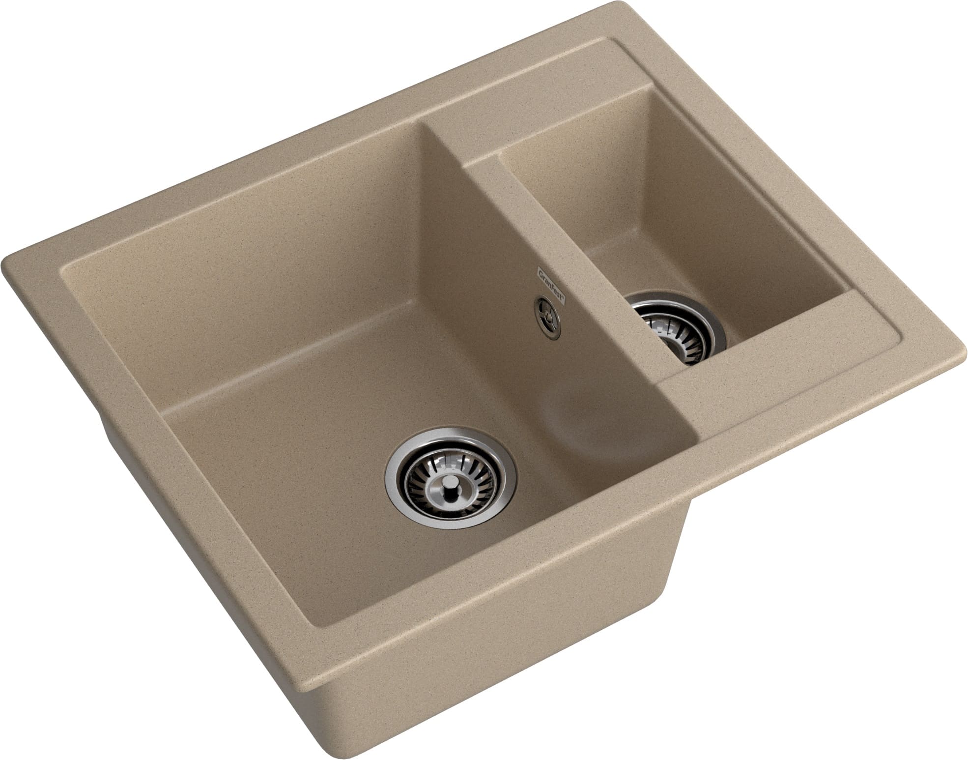 GRANFEST Мойка композит QUADRO GF-Q--610K 1.5-чаши. 610*500мм  песочный арт.GF- GRANFEST Мойка композит QUADRO GF-Q--610K 1.5-чаши. 610*500мм  песочный арт.GF-