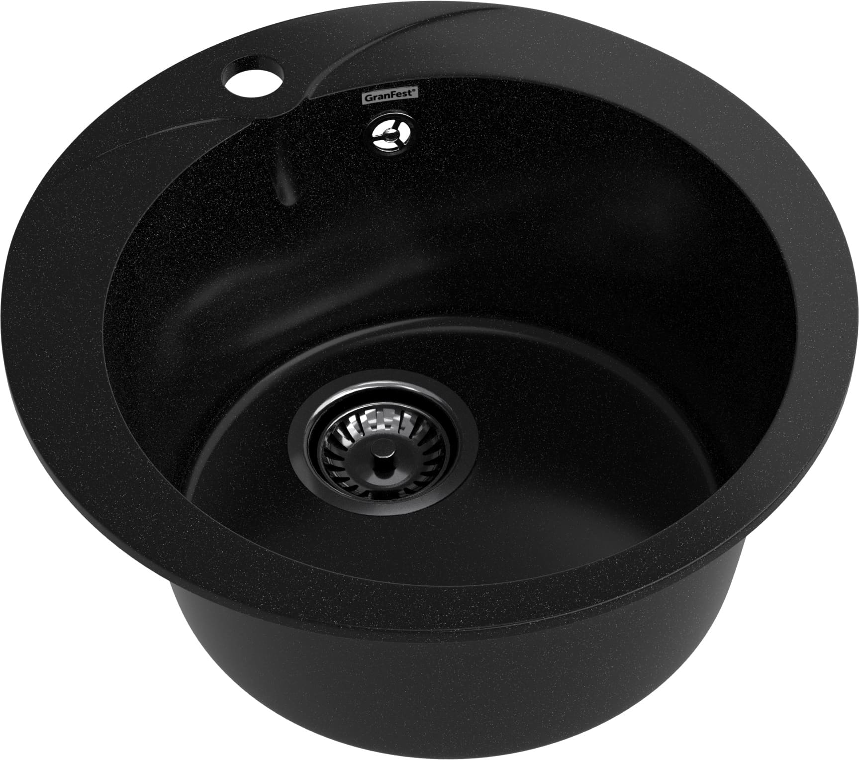 GRANFEST Мойка композит RONDO GF-R--480  D=480 мм  черный  арт.GF- GRANFEST Мойка композит RONDO GF-R--480  D=480 мм  черный  арт.GF-