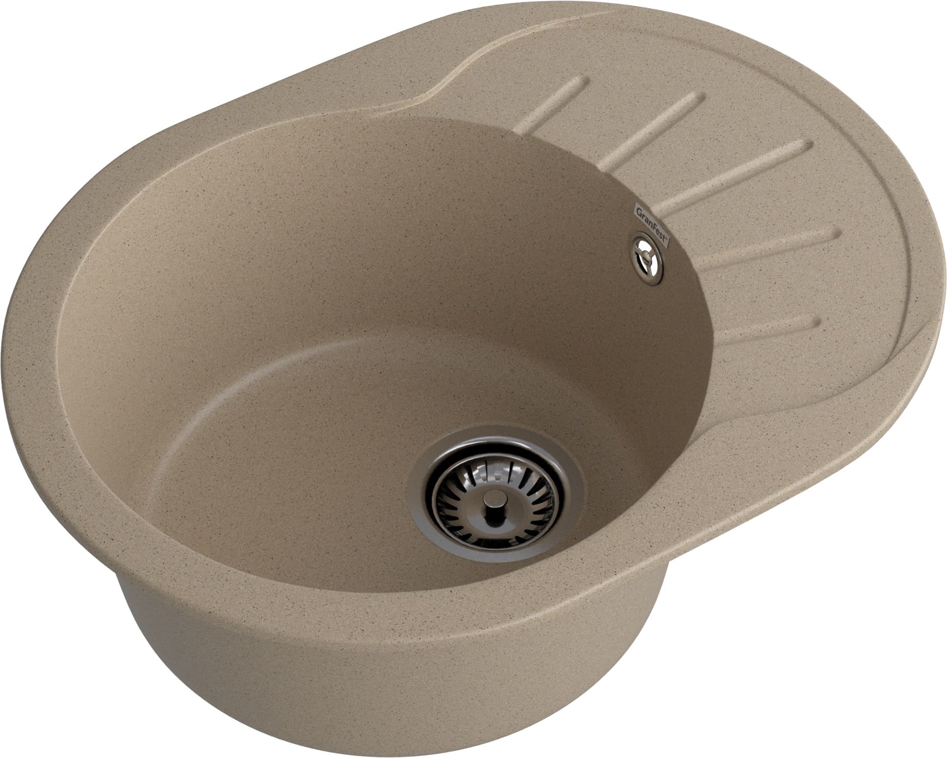 GRANFEST Мойка композит RONDO GF-R--580L  чаша с крылом 579*445мм  песочный арт.GF- GRANFEST Мойка композит RONDO GF-R--580L  чаша с крылом 579*445мм  песочный арт.GF-