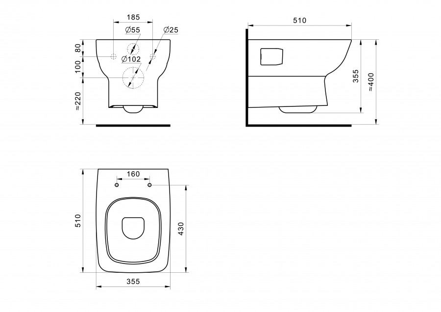 НЕО Унитаз подвесной, сиденье дюропласт. САНТЕК НЕО Унитаз подвесной, сиденье дюропласт. САНТЕК