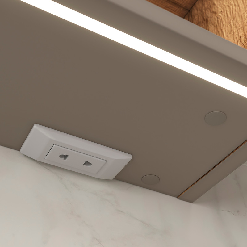 Шкаф зеркальный EQUIL Gleam 60, подвесной, 1 дв., амарок /дуб вотан/дуб вотан (szGLEAM.LED.60.1D-25)