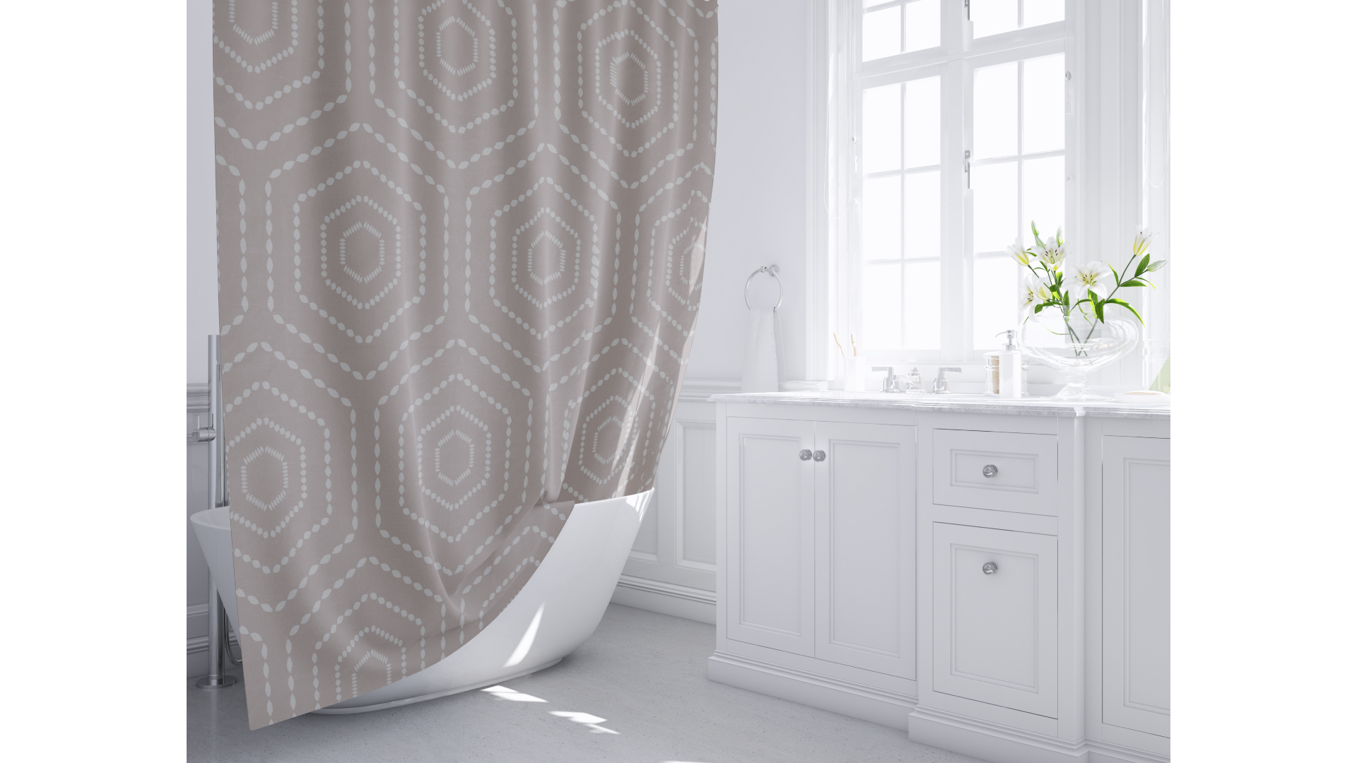 Штора для ванной Fixsen Actual FX-1512, без колец