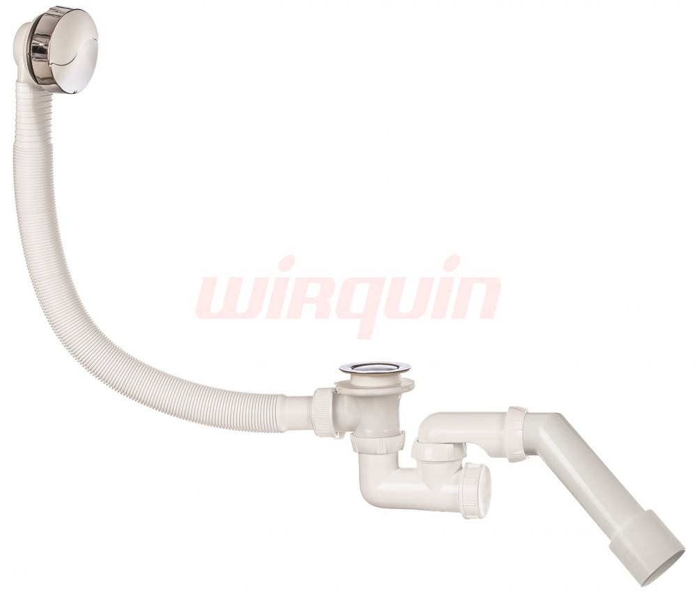 Слив-перелив для ванны (SP5603) с сифоном Перископ L=600мм полуавтомат, вентиль ABS хром, клапан л