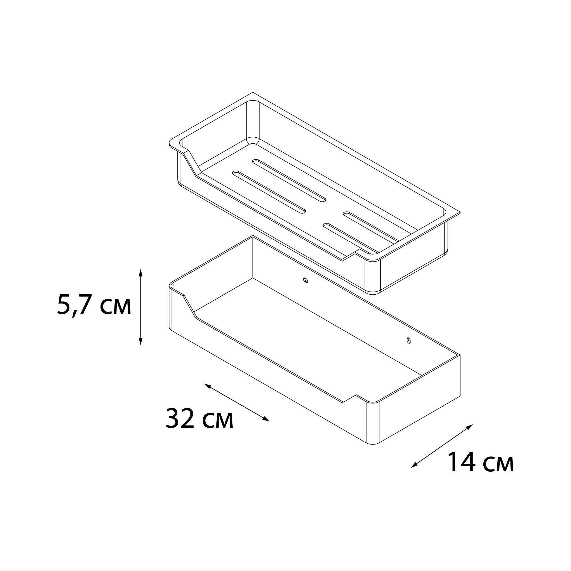 Полка прямоугольная одноэтажная с пластиковой вставкойFIXSEN HOTEL (FX-31003C)