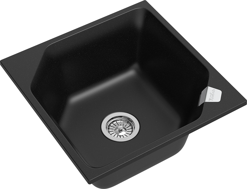 RIVELATO Мойка LOCUS 50  1-чаш 500*500 nero арт. RIVELATO Мойка LOCUS 50  1-чаш 500*500 nero арт.