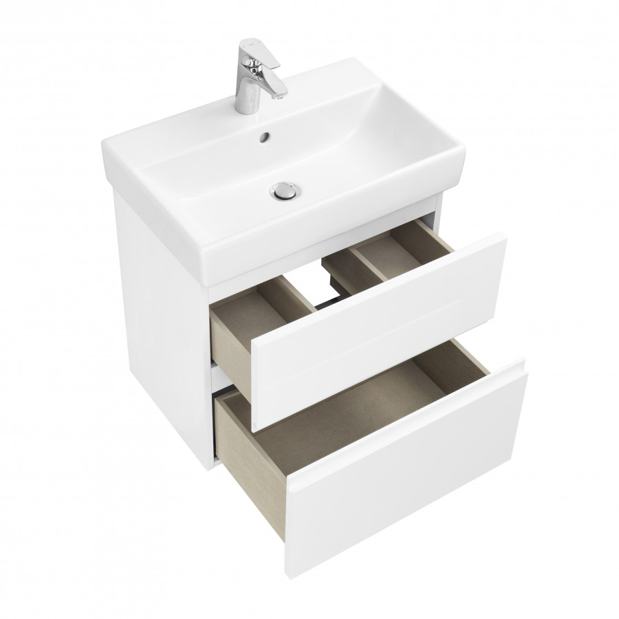 OLETA Тумба под раковину Oleta 60, 2 ящ., белый глянец