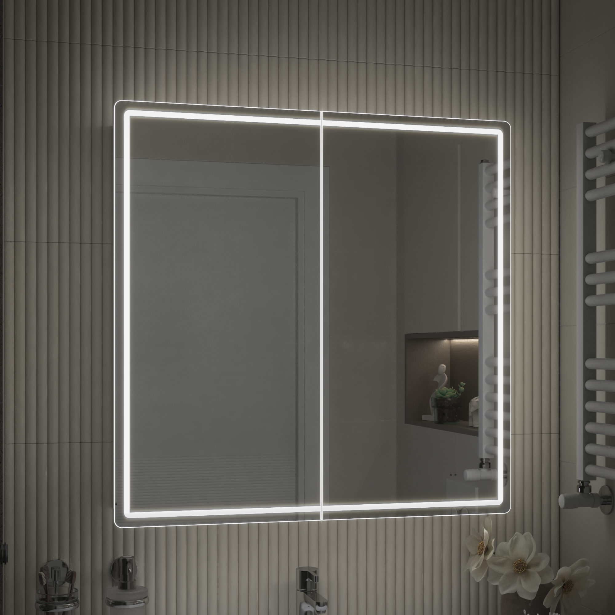 Зеркальный шкаф VIGO Geometry Comfort 80 подвесной белый (221)