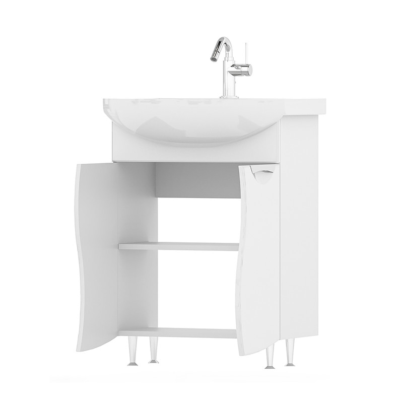 Тумба Adel 70, напольная, 2 дв., белая (под раковину Балтика 70), VOLNA