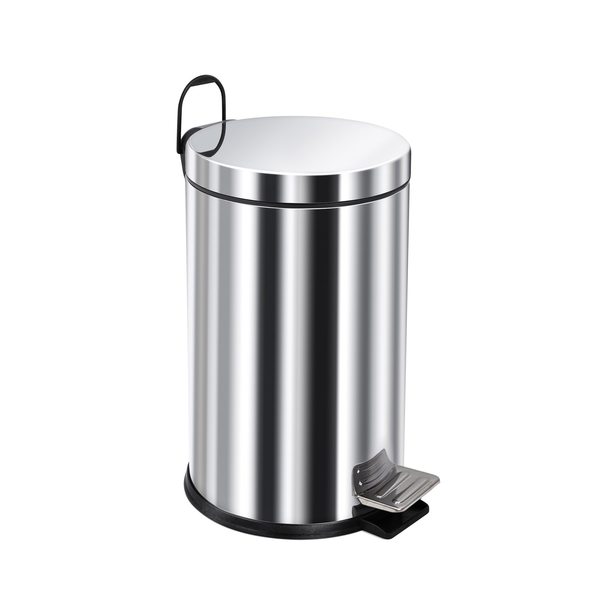 Ведро-контейнер для мусора с педалью 12 л, хром,  BERGES