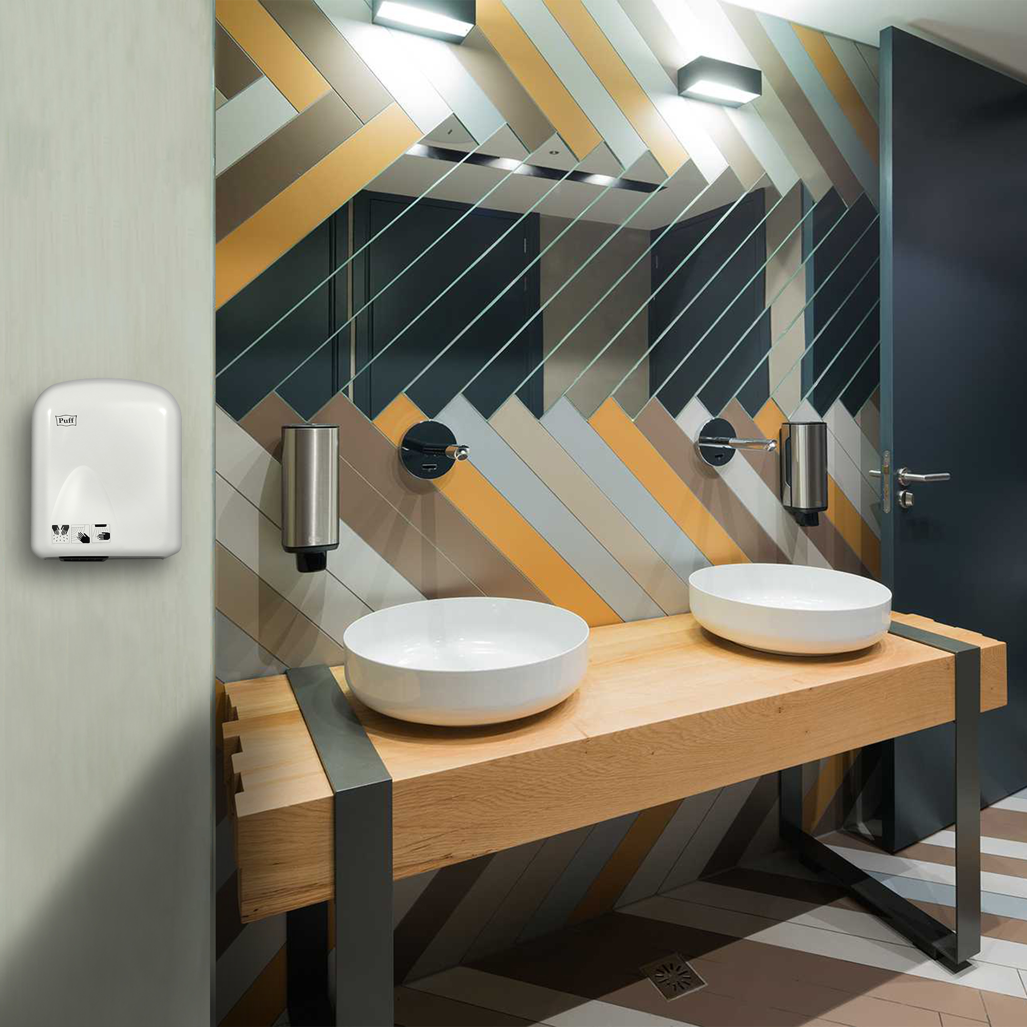 Электросушитель для рук PUFF-165 малошумный, белый 1,65 кВт (1401.336)