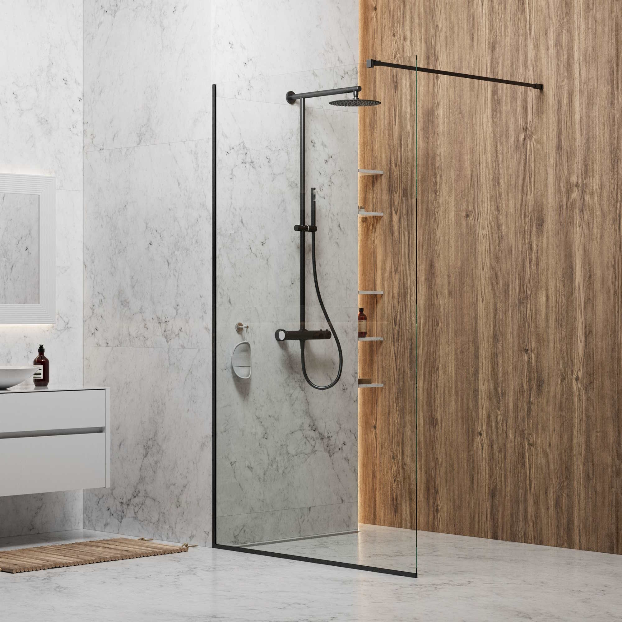 Душевая стенка SKY BLACK 1400, BERGES