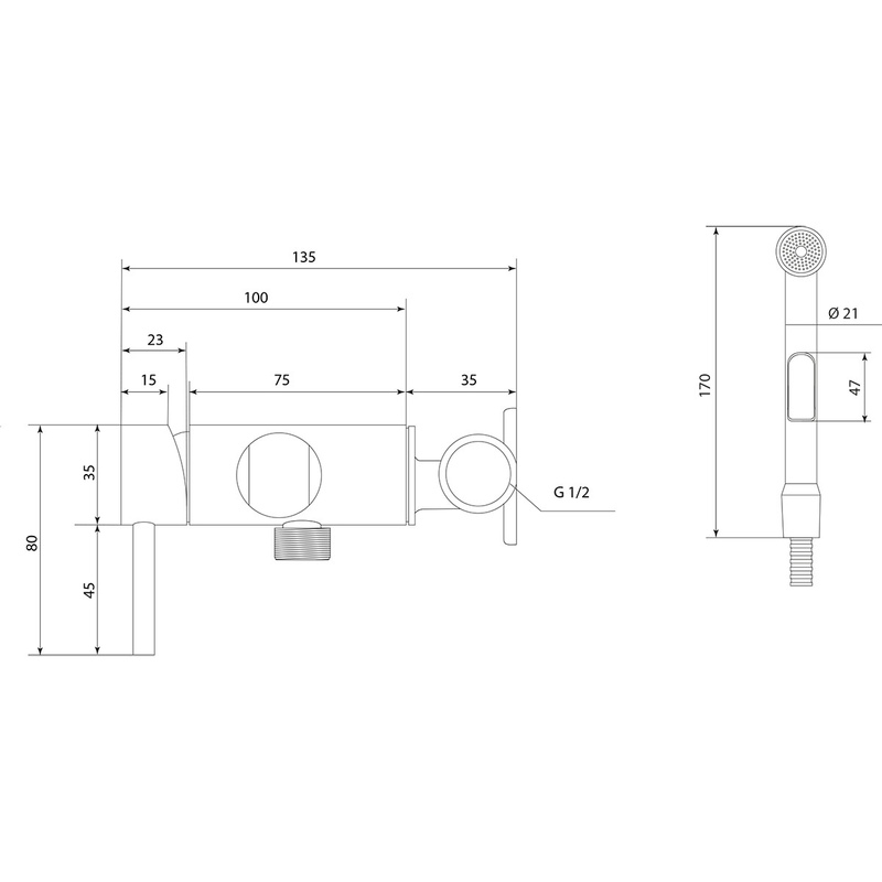 Смеситель для гигиенического душа СЛАВЕН Город СЛ-ОД-Д53 черный