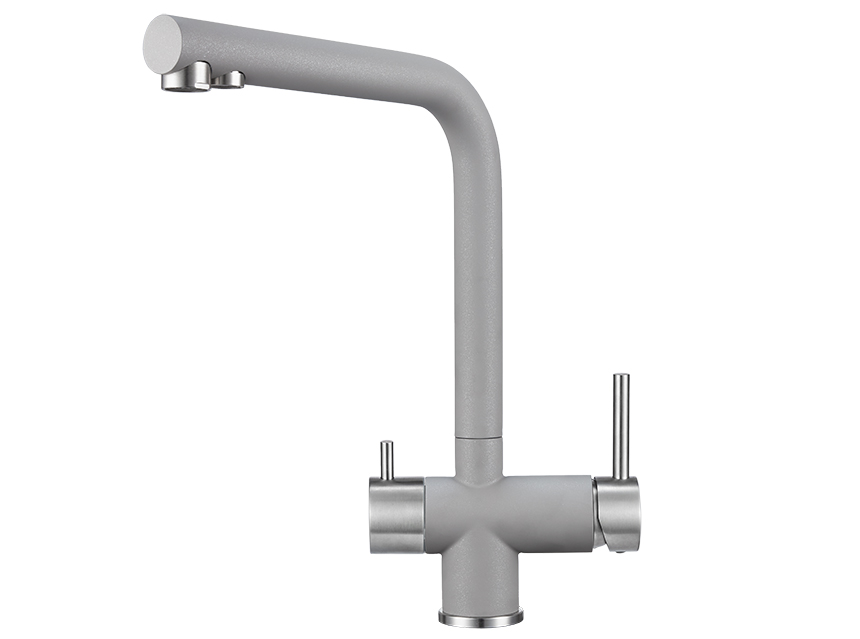 2305, АЛЮМИНИУМ Смеситель для кухни однорыч., с подкл. для питьевой воды ,GRANULA