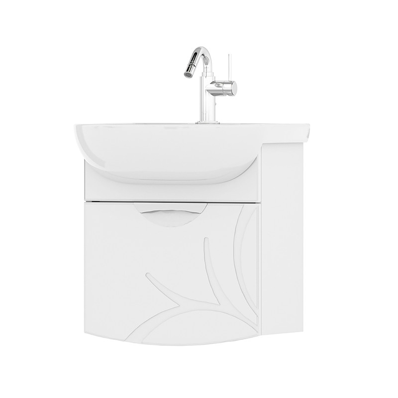 Тумба Adel 50, подвесная, 1 ящ., белая (под раковину Ладога 50), VOLNA